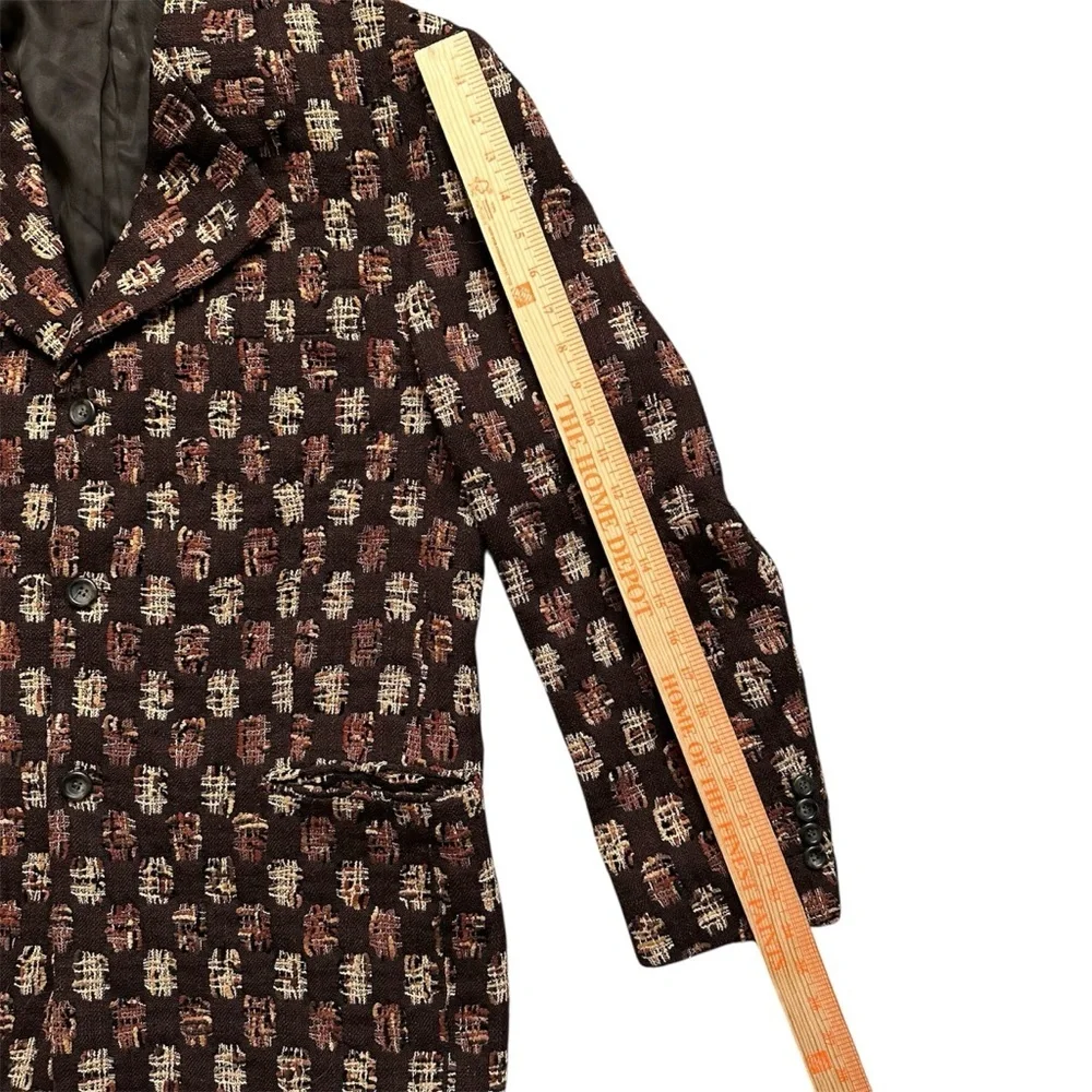 Vintage Al Barden Tweed Blazer 40R Brown Textured Wool Sport Coat